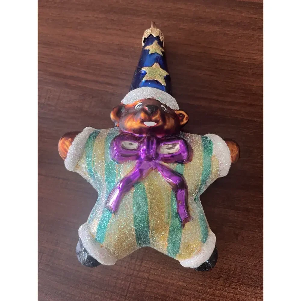 Christopher Radko Star Bear Gem Ornament 6” Vintage
